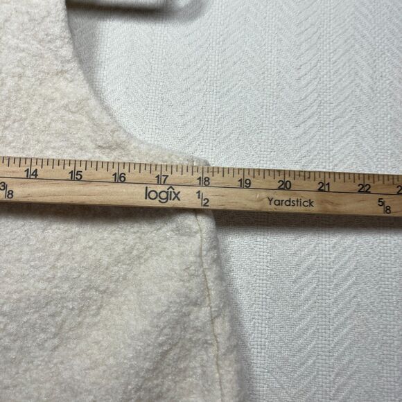 Tahari Tunic Vest Womens XL Wool Blend 1 Button Off White Sweater Pocket Nubby - Picture 10 of 10